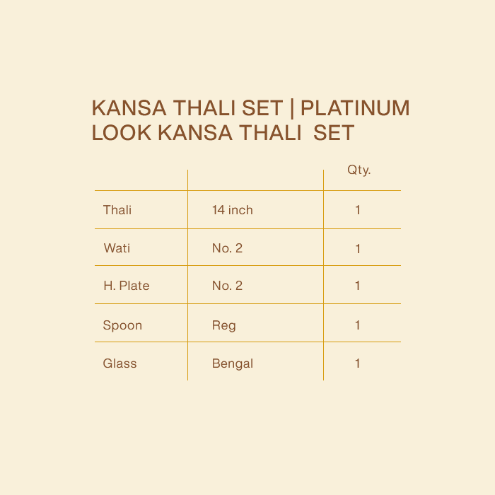 Order Platinum Look Kansa Thali Set