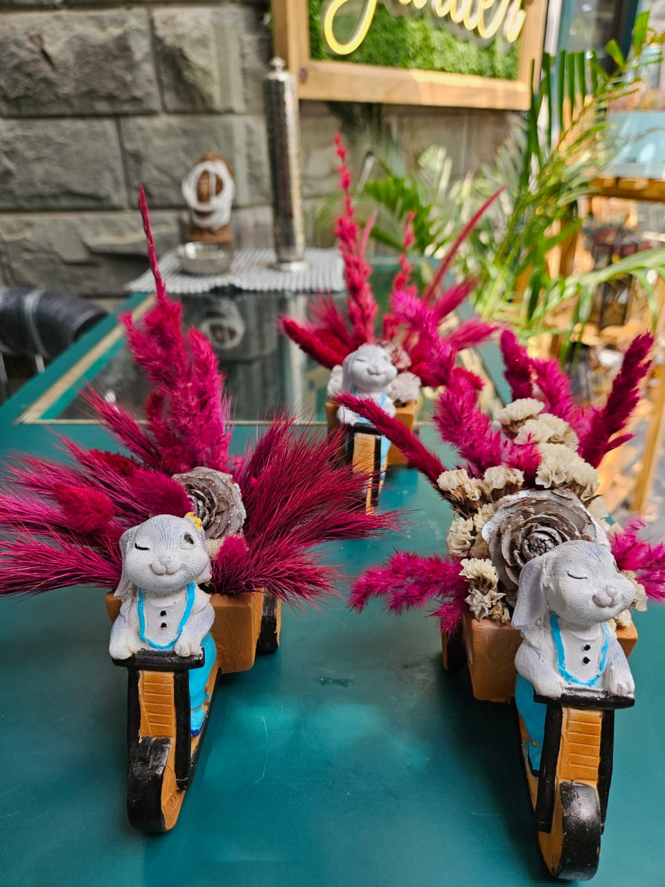 Wine dried flower bunny