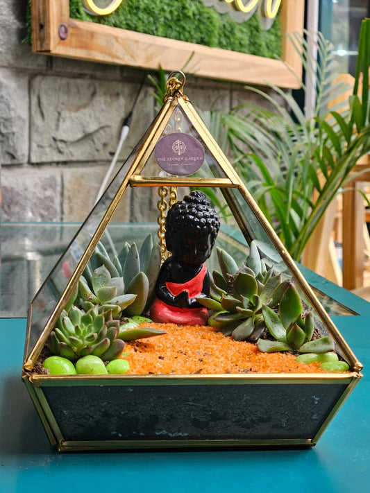 The Lord Buddha  Small Orange Terrarium