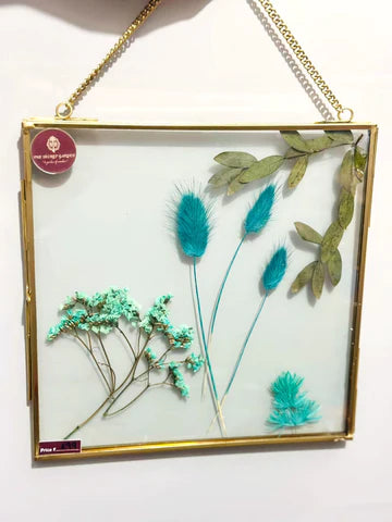 Turquoise Dried Flower Wall Hanging